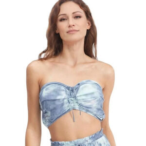 Roxy Women’s Tie-Dye Ruched Island Hops Halter Tube Top Size M